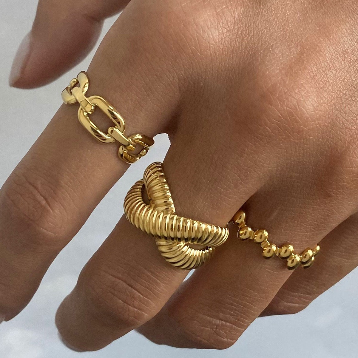 18K Gold Link Ring