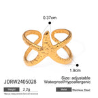 18K Gold Starfish Cuff Ring