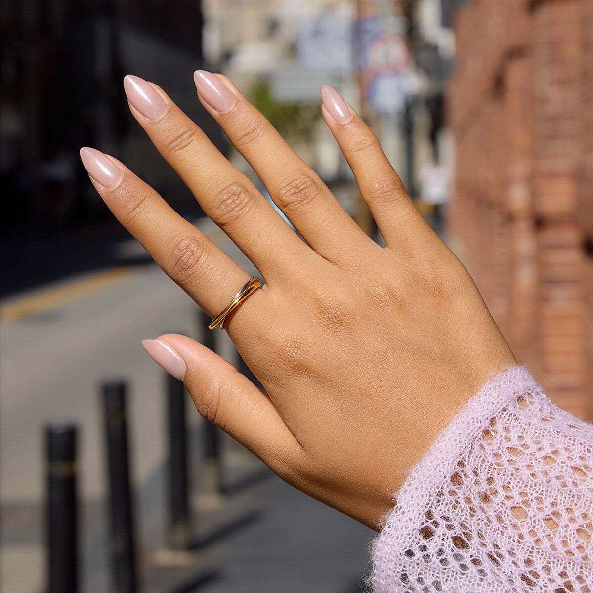 18K Gold and Silver Two Tone Intertwine Multiple Linked Trinity Ring Stack