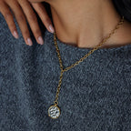 18K Gold Sun Goddess Y Shape Coin Pendant Necklace