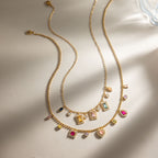 18K Gold Jewel Addiction Color Heart Statement Necklace