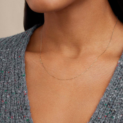 18K Gold Minimalist Initial Choker Necklace