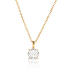 18K Gold Minimal Glow CZ Pendant Paperclip Beaded Chain Layered Necklace Set