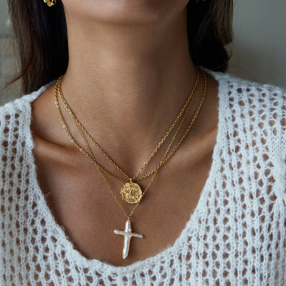 18K Gold Queen Bee Coin Pendant Necklace