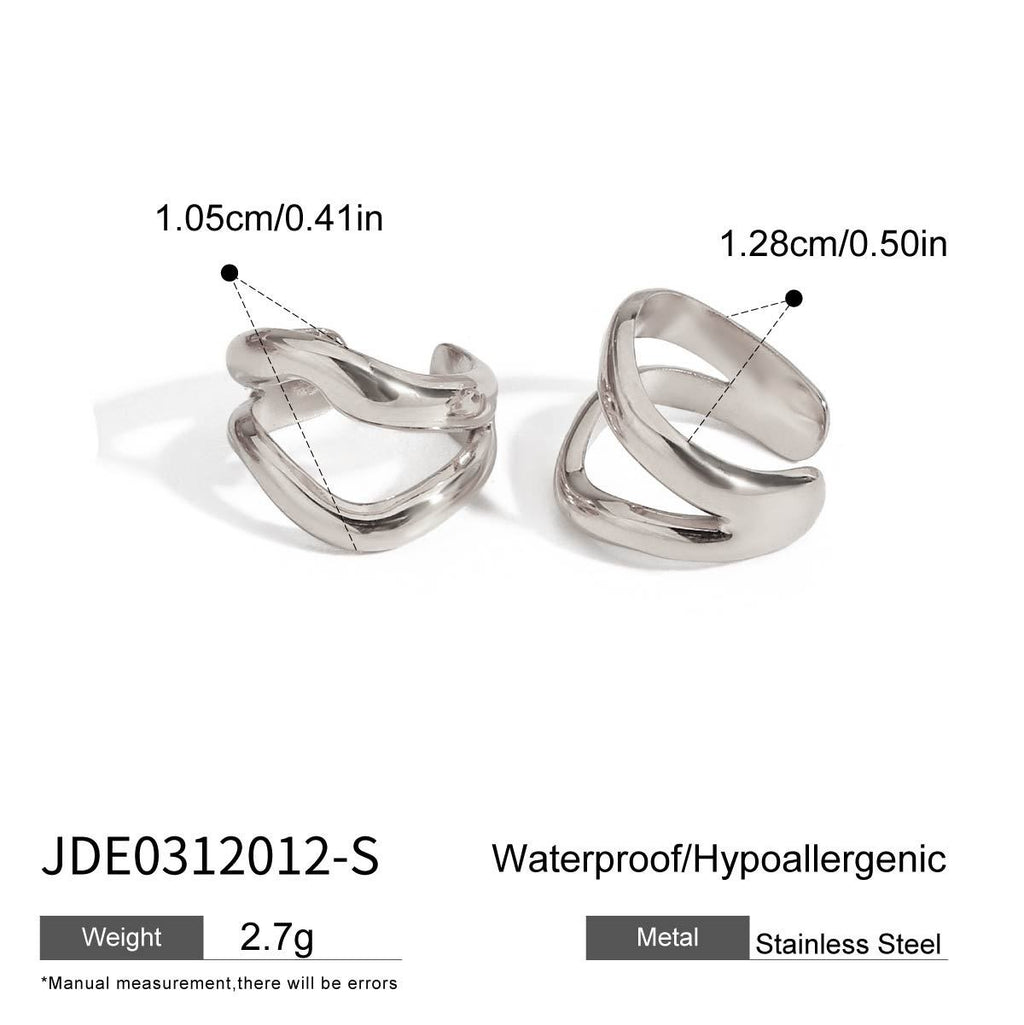 18K Gold Unique Huggie Ear Cuffs