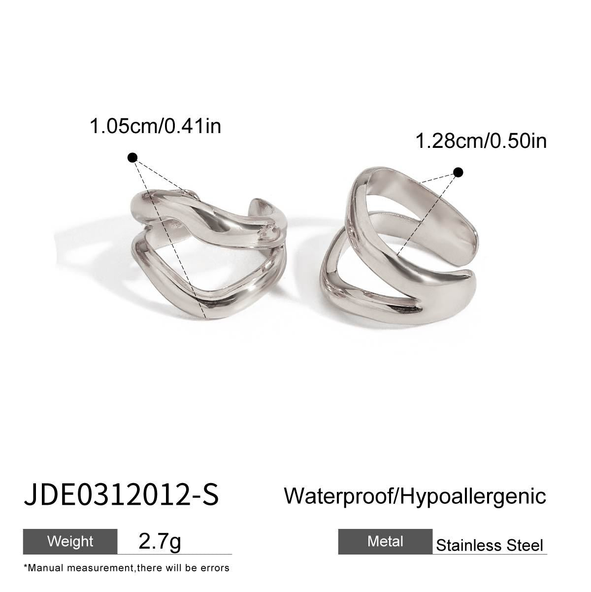 18K Gold Unique Huggie Ear Cuffs