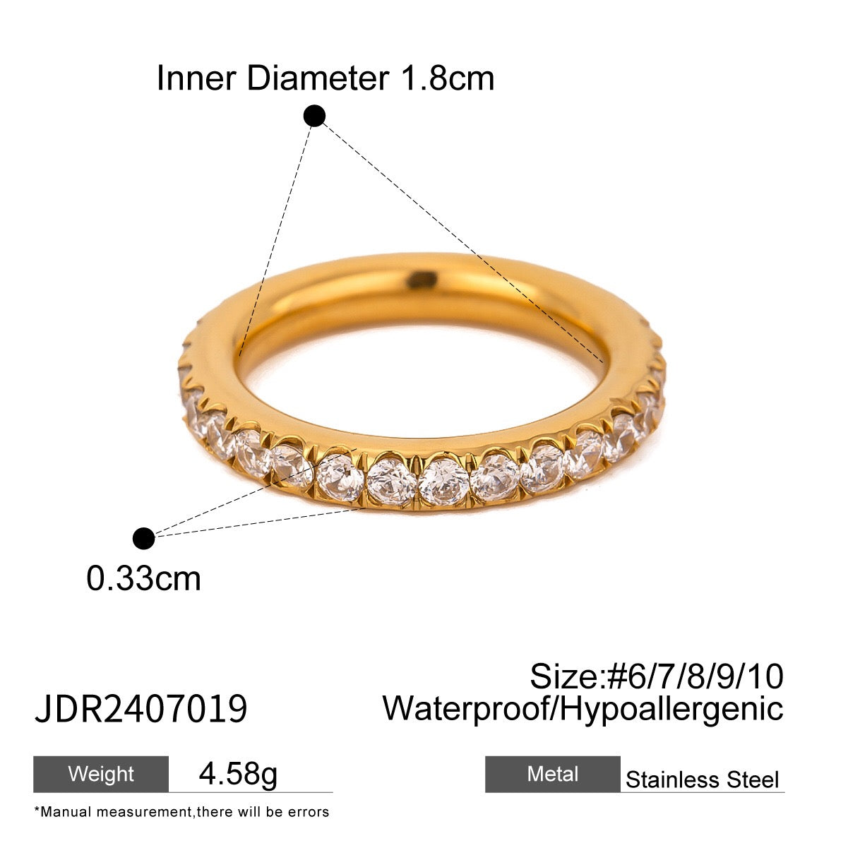 18K Gold Forever Yours Eternity Stacking Promise Couple Ring