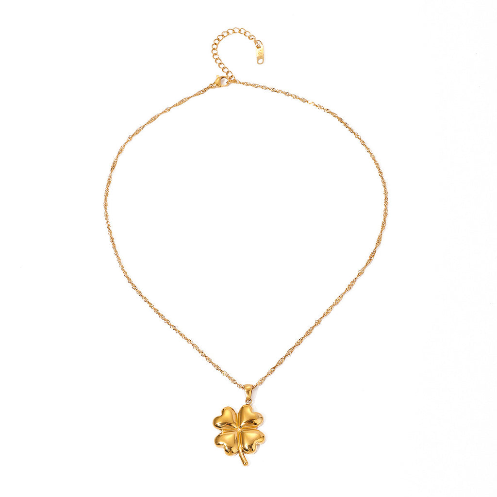 18K Gold Four Leaf Clover Necklace
