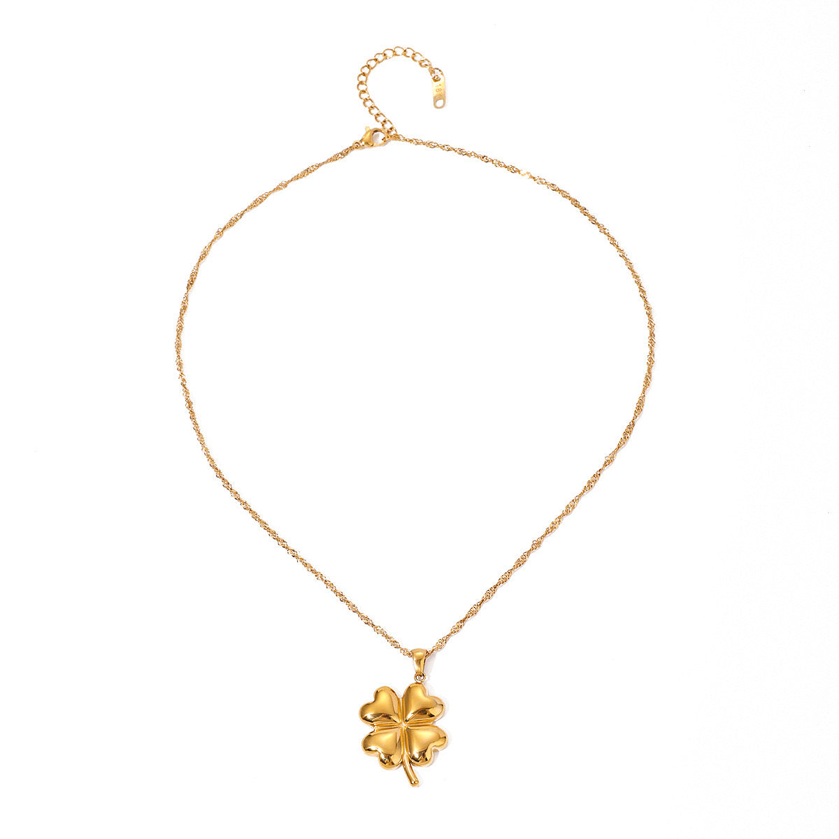 18K Gold Four Leaf Clover Necklace