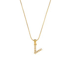 18K Gold Pearl Initial Pendant Necklace