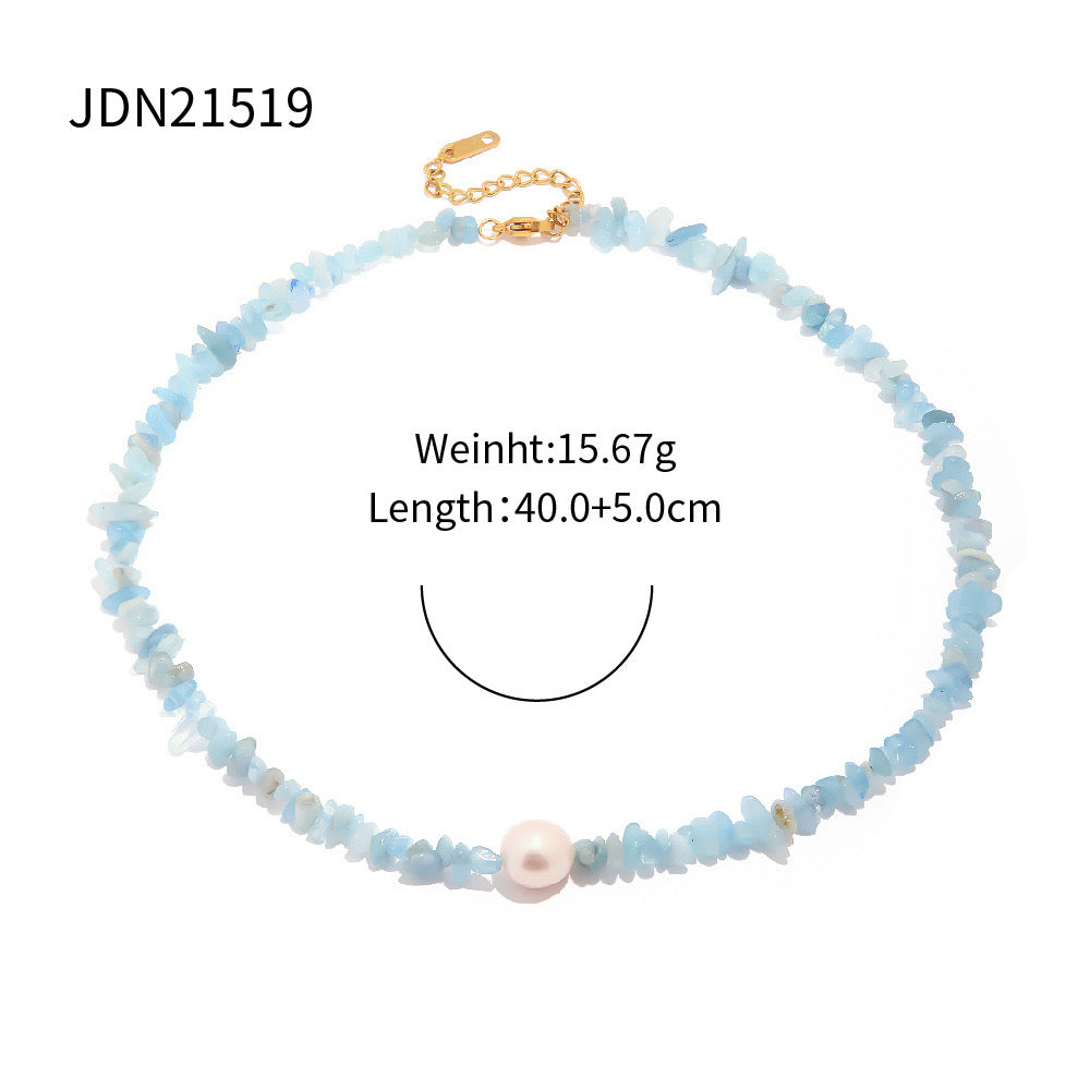 18K Gold Summer Breeze Beaded Pearl Necklace