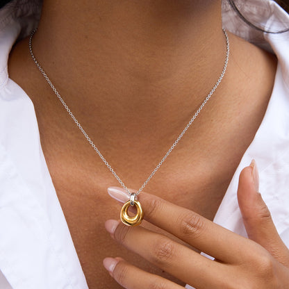 18K Gold Ocean Kissed Bubble Pendant Necklace