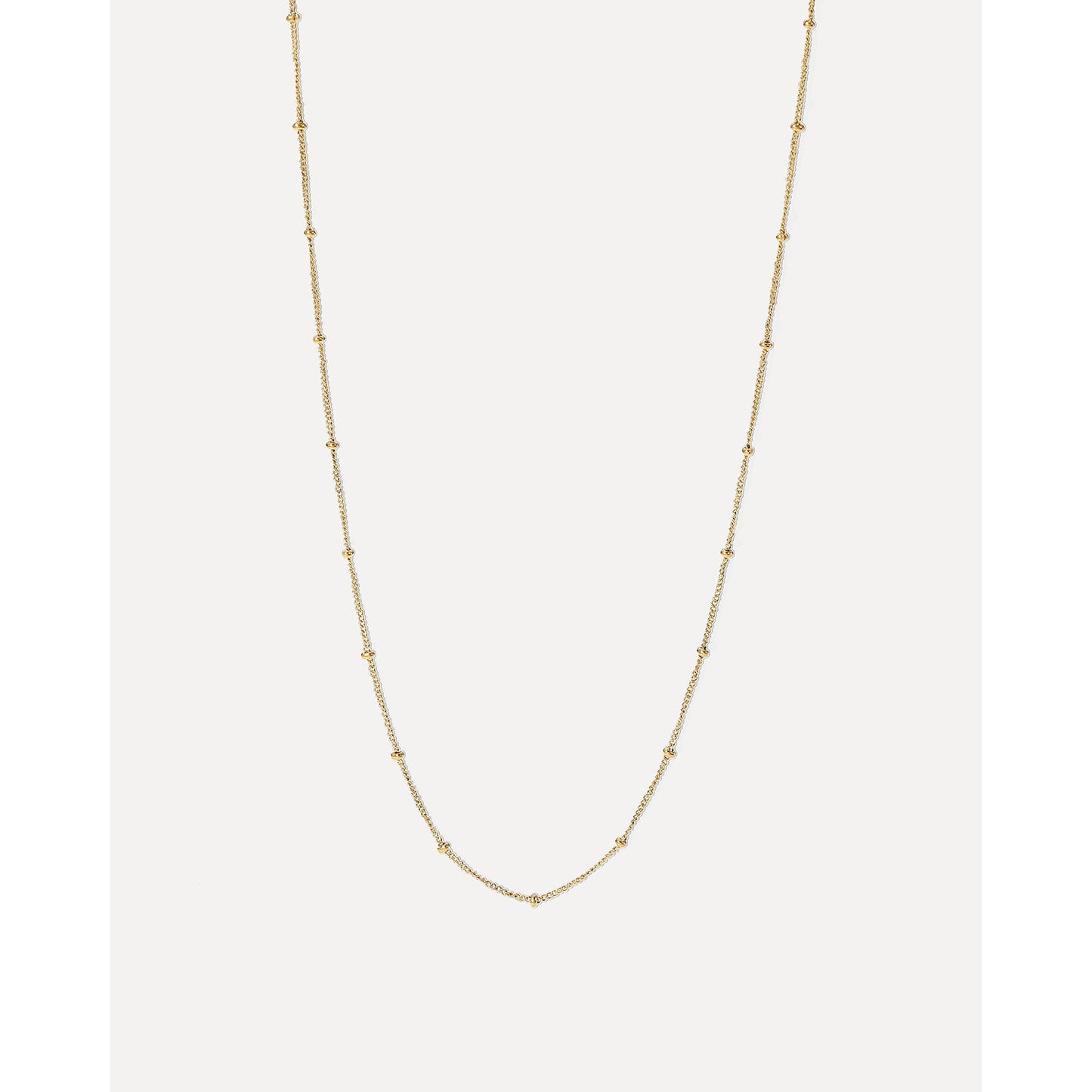 18K Gold Danity Beaded Chain Necklace