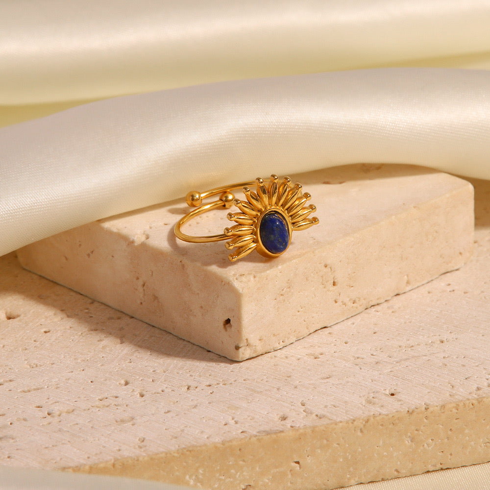 18K Gold Blazing Sun Ring
