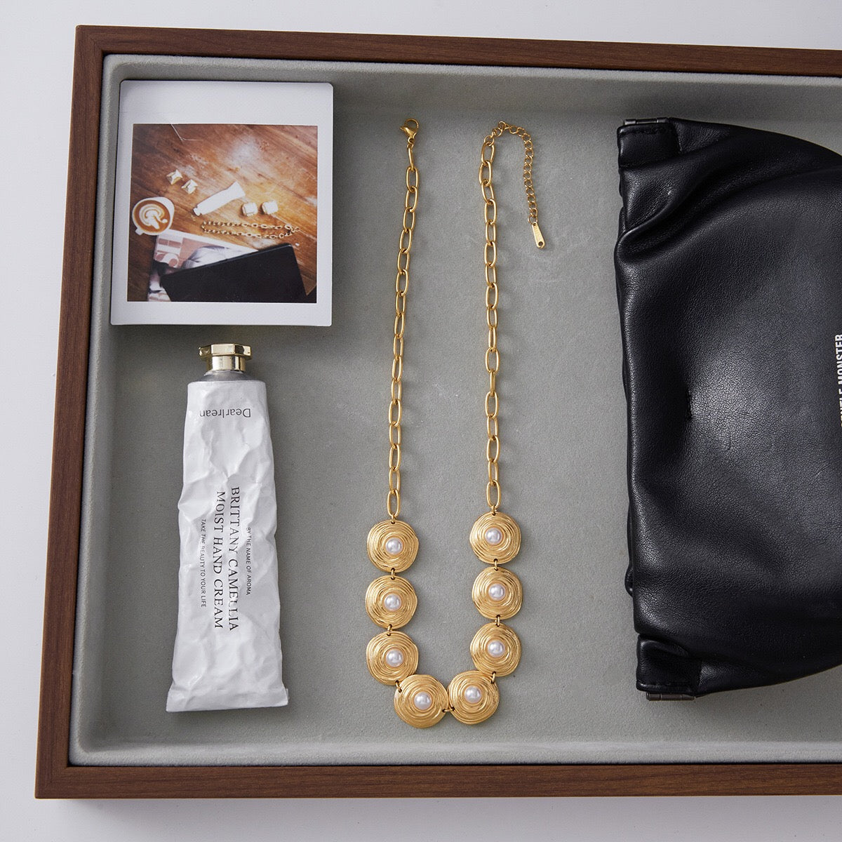 18K Gold Modern Goddess Pearl Chunky Statement Necklace