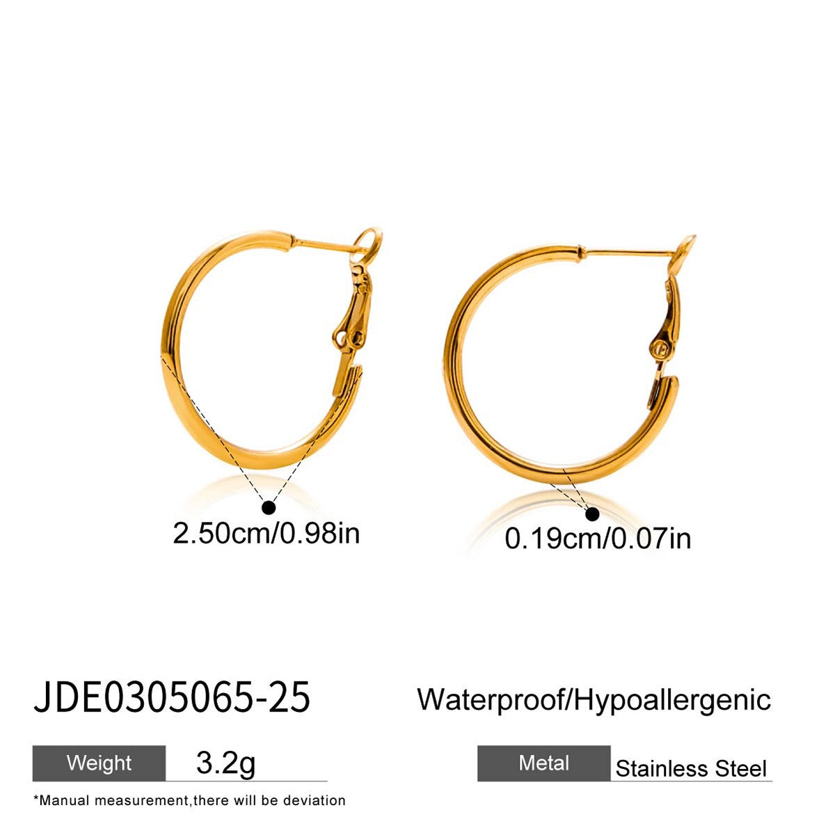 18K Gold and Silver Minimalist Essential Hoop Huggie Earrings