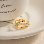 18K Gold Royal Gem Double Band Ring