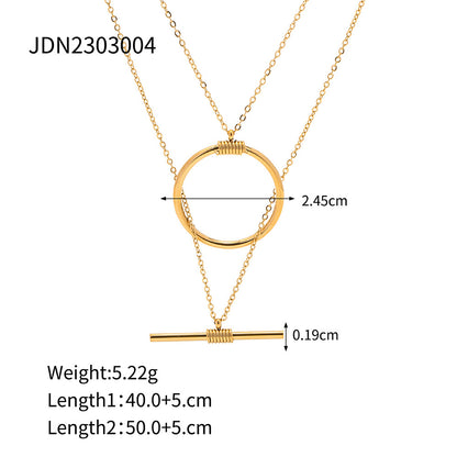 18K Gold Geometric Delicate Chain Layered Necklace