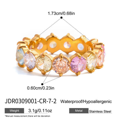 18K Gold Pink Affair Tennis Eternity Ring