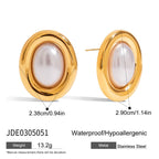 18K Gold Couture Pearl Statement Stud Earrings