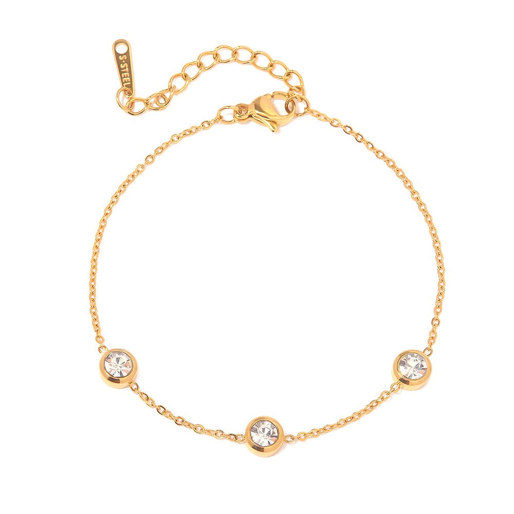 18K Gold Minimal Glow Dainty Chain Bracelet