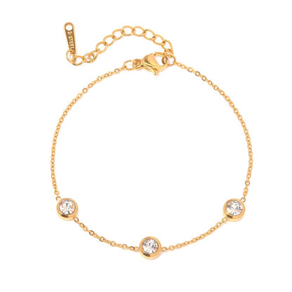 18K Gold Minimal Glow Dainty CZ Chain Necklace