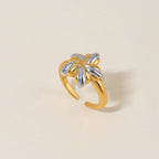 18K Gold and Silver Two Tone Cosmic Motion Statement Star Ring