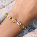 18K Gold Marina Royale Sea Shell Color Gems Bracelet