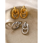 18K Gold Interlocked Statement Hoop Stud Earrings