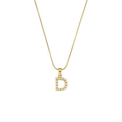 18K Gold Pearl Initial Pendant Necklace