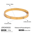 18K Gold Heart Bangle Bracelet