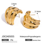 18K Gold Banana Statement Stud Earrings
