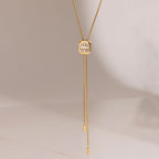 18K Gold Skin Deep Adjustable Lariat Chain Necklace