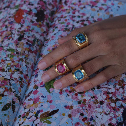 18K Gold Power Pink Statement Cocktail Ring