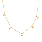 18K Gold Star Flower Dainty Chain Y Shape Layered Necklace Set