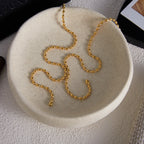 18K Gold Gala Beaded Y Shape Lariat Chain Necklace