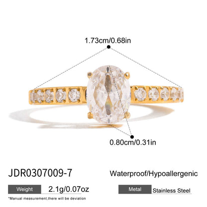 18K Gold Flirt Alert Flower Heart Statement CZ Stacking Ring