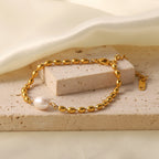 18K Gold Pearl Beaded Bracelet