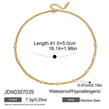 18K Gold Cosmic Glow Paperclip Curb Chain Layered Necklace Set