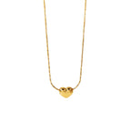 18K Gold Dainty Heart Pendant Necklace