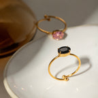 18K Gold Classic Gemstone Stacking Ring