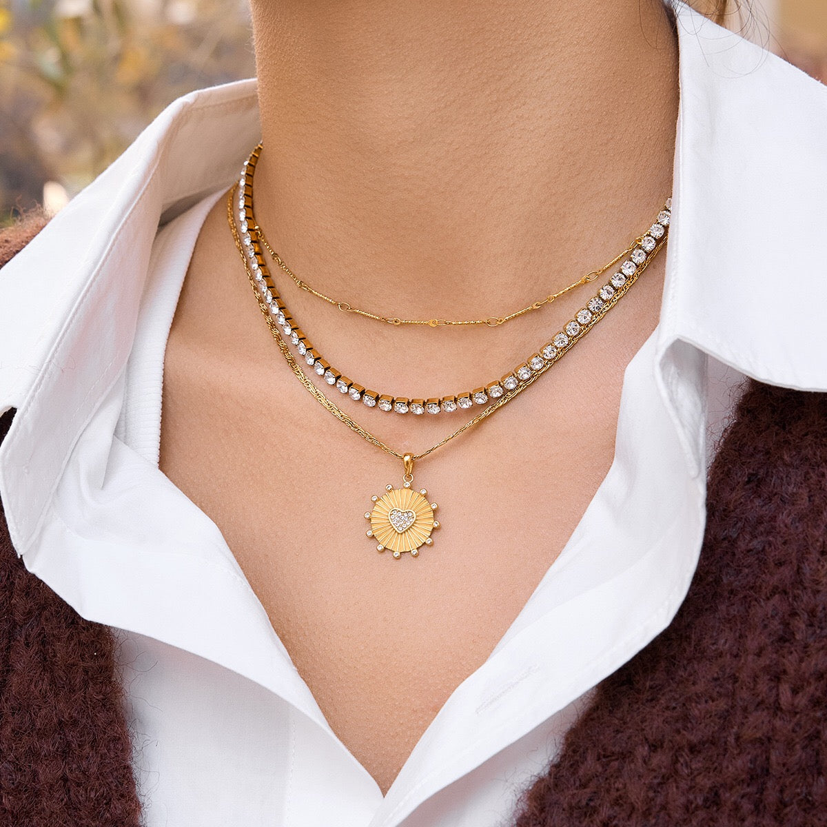 18K Gold Scarlet Love Red Heart Pendant Necklace