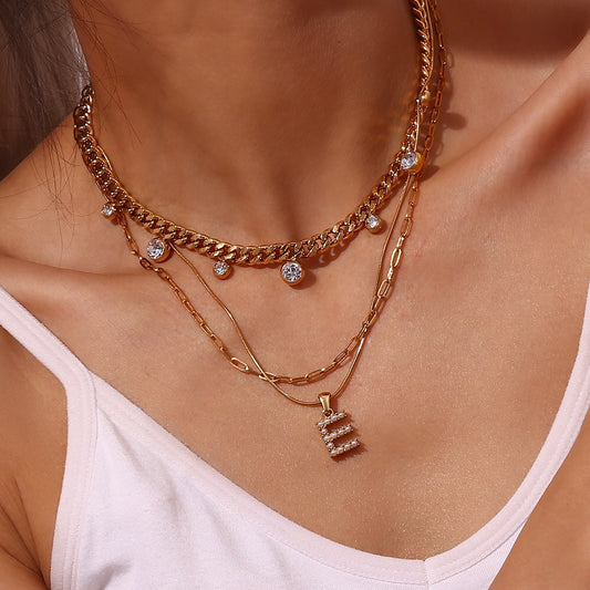 18K Gold Pearl Initial Pendant Necklace