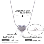 18K Gold and Silver Soft Crush Bubble Pendant Dainty Heart Layered Necklace Set