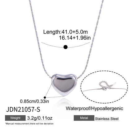 18K Gold and Silver Soft Crush Bubble Pendant Dainty Heart Layered Necklace Set