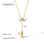 18K Gold Minimalist Raindrop Dainty Lariat Necklace