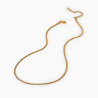 18K Gold Rope Chain Necklace