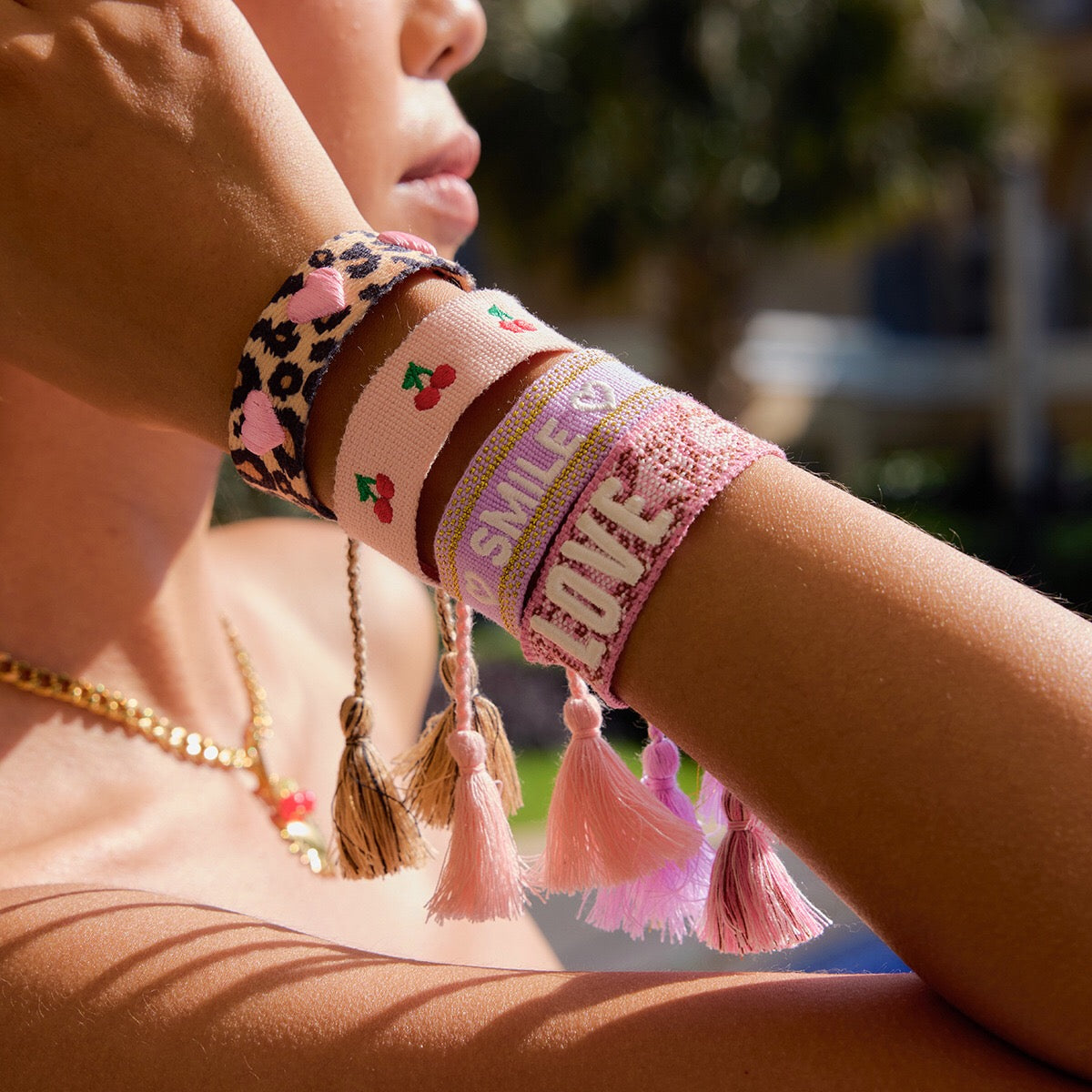 Clean Girl Pink Wristband Friendship Bracelet