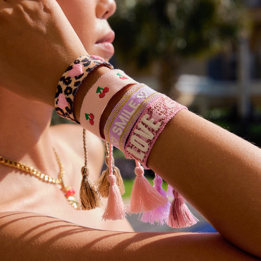 Clean Girl Pink Wristband Friendship Bracelet