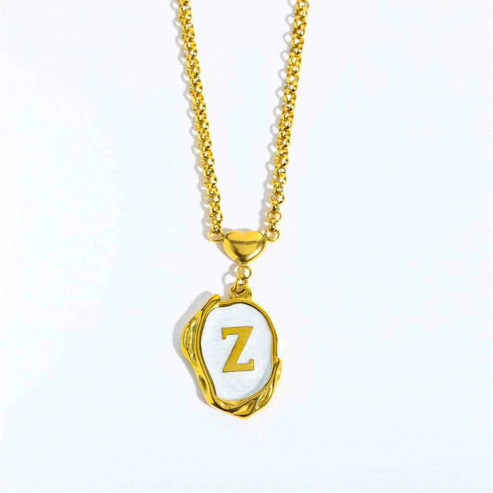 18K Gold Luxury Initial Pendant Necklace